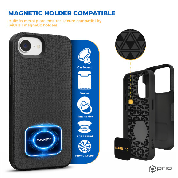 prio Ochronne Etui na iPhone 16e czarne