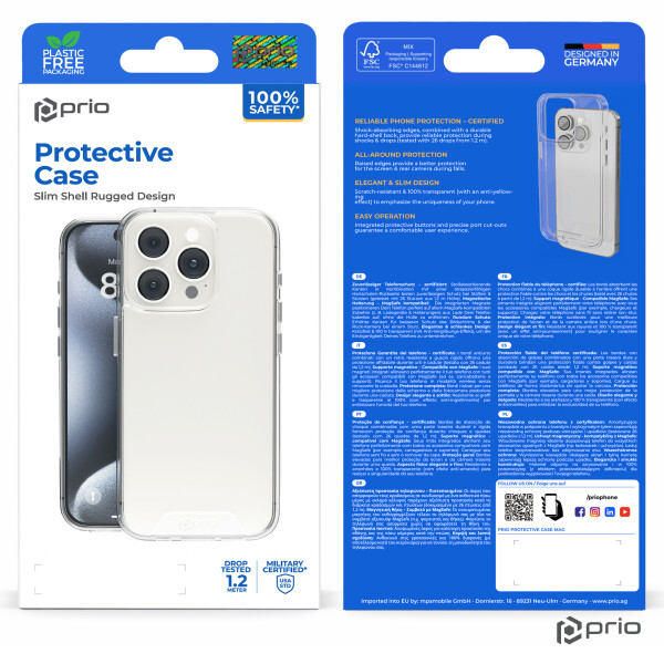 Capa protetora prio para Samsung S23+ / S23 Plus transparente