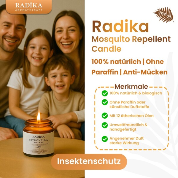Mosquito Repellent Candle, Anti Mosquito Candle, 100% Pure, Organic, Natural, 100 g