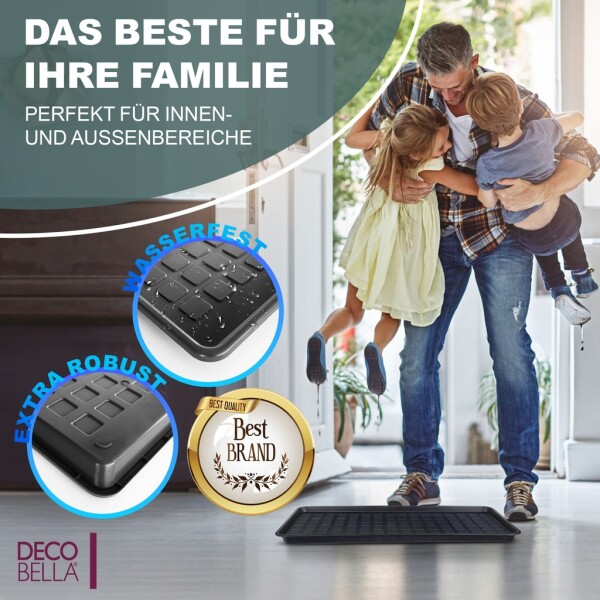 DECOBELLA 2 Piece Shoe Drainer | Shoe Tray Grey | 70x35x3 cm Shoe Tray