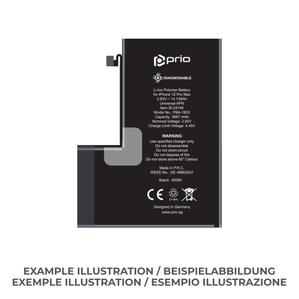 prio Diagnosable Battery for iPhone 12 Pro Max