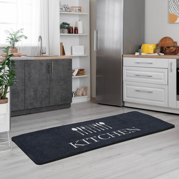 miqna Kitchen Rug, Non-Slip Kitchen Runner, Washable Kitchen Carpet, Black
