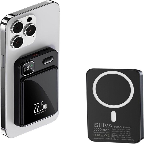 UFUZON Ishiva Magnetic Wireless Power Bank 5000 mAh, 22.5W USB-C