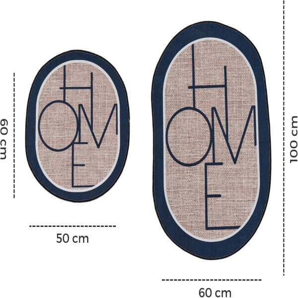 Set tapetes de banho antiderrapantes Miqna de 2 peças, laváveis (60x100 e 50x60 cm)