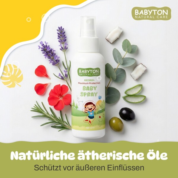 Babyton Organic Protective Baby Spray 100ml – Natural, Vegan, For Sensitive Skin