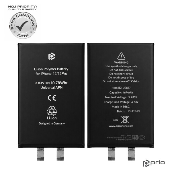 prio Battery Cell pro iPhone 12 / 12 Pro (bez Flex-Cable)