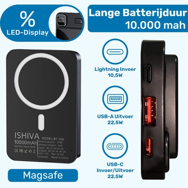 UFUZON Ishiva Magnetic Wireless Power Bank 10000 mAh, 22.5W | Fast Charger