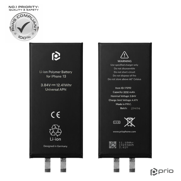 Cellule de batterie prio pour iPhone 13 (sans câble flexible)
