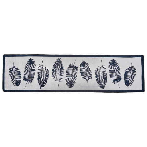 miqna Modern Kitchen Runner Washable Non-Slip Rug Black White