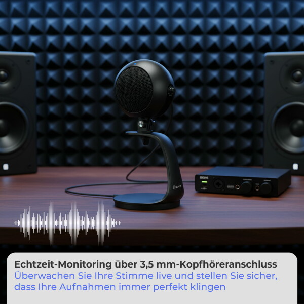 BOYA BY-PM300 USB Microphone – Podcast, Streaming, Studio, Cardioid, Plug & Play