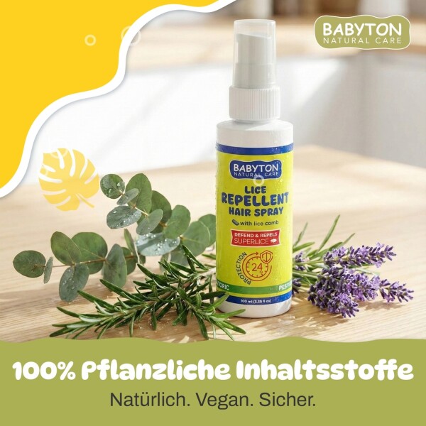 Babyton Lice Repellent Hair Spray & Comb