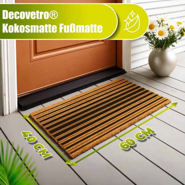 Decovetro® Coconut Mat Doormat | 40x60 cm | 100% natural coconut fibers