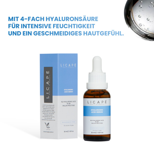 Licape® Hyaluronic Acid Serum | 30 ml | 2% Hyaluronic Acid & Vitamin B5 | Vegan