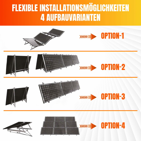 PV UNIVERSAL BRACKET COMPLETE SET FOR MOUNTING ONE PV MODULE ON RAILING/WALL