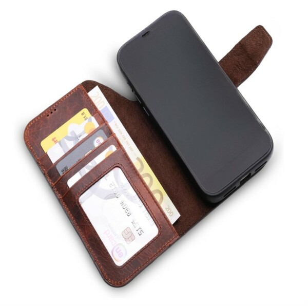 Étui en cuir Wachikopa pour iPhone 17 avec emplacement pour carte, compatible MagSafe
