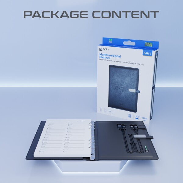 Prio 5v1 multifunkční notebook (powerbanka, nabíječka) černý