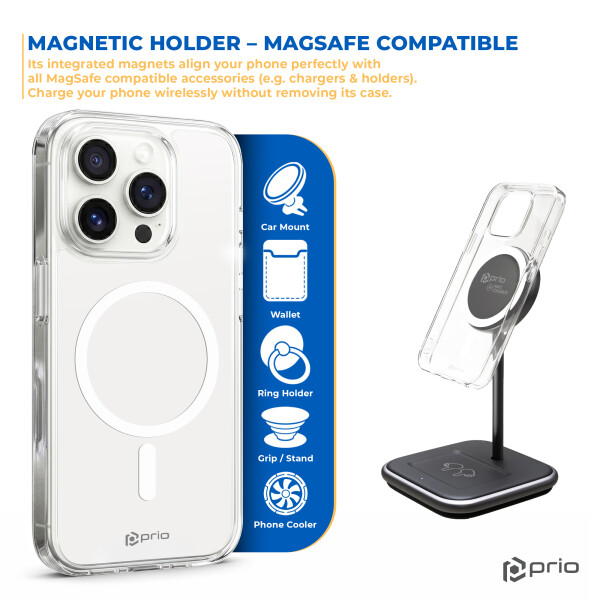 prio Protective Case MAG for iPhone 17e/16e clear