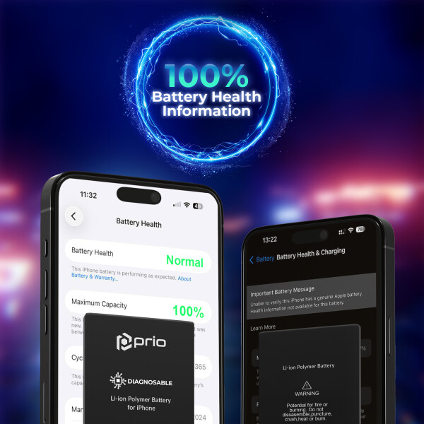 Prio diagnostická baterie pro iPhone 16 Pro Max