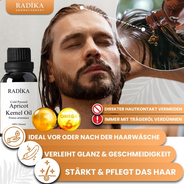 Apricot kernel oil, cold-pressed, 100% pure, organic, natural, 30 ml