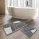 Miqna 2 parçalı kaymaz banyo paspası Set , yıkanabilir (60x100 ve 50x60 cm)