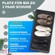 DECOBELLA 3 Stück Schuhabtropfschale | Schuhtablett Grau | 70x35x3 cm Schuhwanne