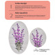 Miqna 2-piece bath mat Set , lavender motif, oval, 60x100cm &amp;amp; 50x60cm