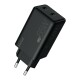 beclad. 65W Type C 2 Port Travel Adapter (C+C) BLACK BE-PT765CBG-GR