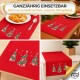 Camino de mesa navideño rojo con bordado de árbol de Navidad 35x120, decoración navideña