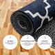 Tapis de couloir miqna, lavable, antidérapant, noir et blanc