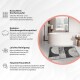 Miqna 2-piece non-slip bath mat Set , washable (60x100 &amp;amp; 50x60 cm)