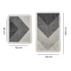 Miqna 2-piece non-slip bath mat Set , washable (60x100 &amp;amp; 50x60 cm)