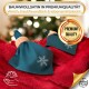 Christmas cloth napkins Set of 4, Zümrüt green, snowflake embroidery, 35x35 cm - Embroidery