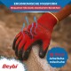 Beybi | 12 pairs of work gloves - polyester, nitrile 1/2 coated, non-slip