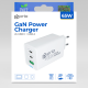 Caricabatterie prio GaN da 65 W PD PPS (USB C) + QC 3.0 (USB A) bianco
