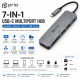 prio 7-in-1 USB C Multiport Hub Adapter – 4K HDMI, Card Reader, SD/TF, USB for PC & Switch