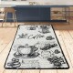 miqna Modern Kitchen Rug Gel Runner Grey White Black Coffee Design
