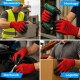 Beybi | 12 pairs of work gloves - polyester, nitrile 1/2 coated, non-slip