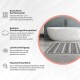 Miqna 2-piece non-slip bath mat Set , washable (60x100 &amp;amp; 50x60 cm)