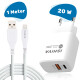 UFUZON Ishiva USB-C Adapter Ladegerät USB Stecker – Lightning USB Kabel – 20W