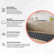 Tapis de couloir miqna, lavable, antidérapant, noir et blanc