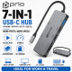 prio 7-in-1 USB C Multiport Hub Adapter – 4K HDMI, Card Reader, SD/TF, USB for PC & Switch
