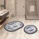 Miqna 2-tlg. rutschfeste Badteppich Set, waschbar (60x100 &amp; 50x60 cm)