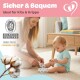 Kokopatic Organic Cotton Baby Slippers Non-Slip Newborn Bear Flower