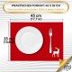 Christmas placemats, Set of 4 red gold reindeer embroidery, washable 45x35 cm