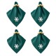 Christmas cloth napkins Set of 4, Zümrüt green, snowflake embroidery, 35x35 cm