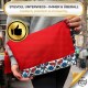 Women's toiletry bag, cosmetic bag, red, ethnic pattern, 32x24 cm