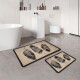 Miqna 2-piece non-slip bath mat Set , washable (60x100 &amp;amp; 50x60 cm)