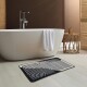 Set alfombras de baño antideslizantes Miqna de 2 piezas, lavables (60x100 y 50x60 cm)