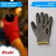 Beybi | 12 pairs of work gloves - polyester, nitrile 1/2 coated, non-slip