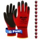 Beybi | 12 pairs of work gloves - polyester, nitrile 1/2 coating